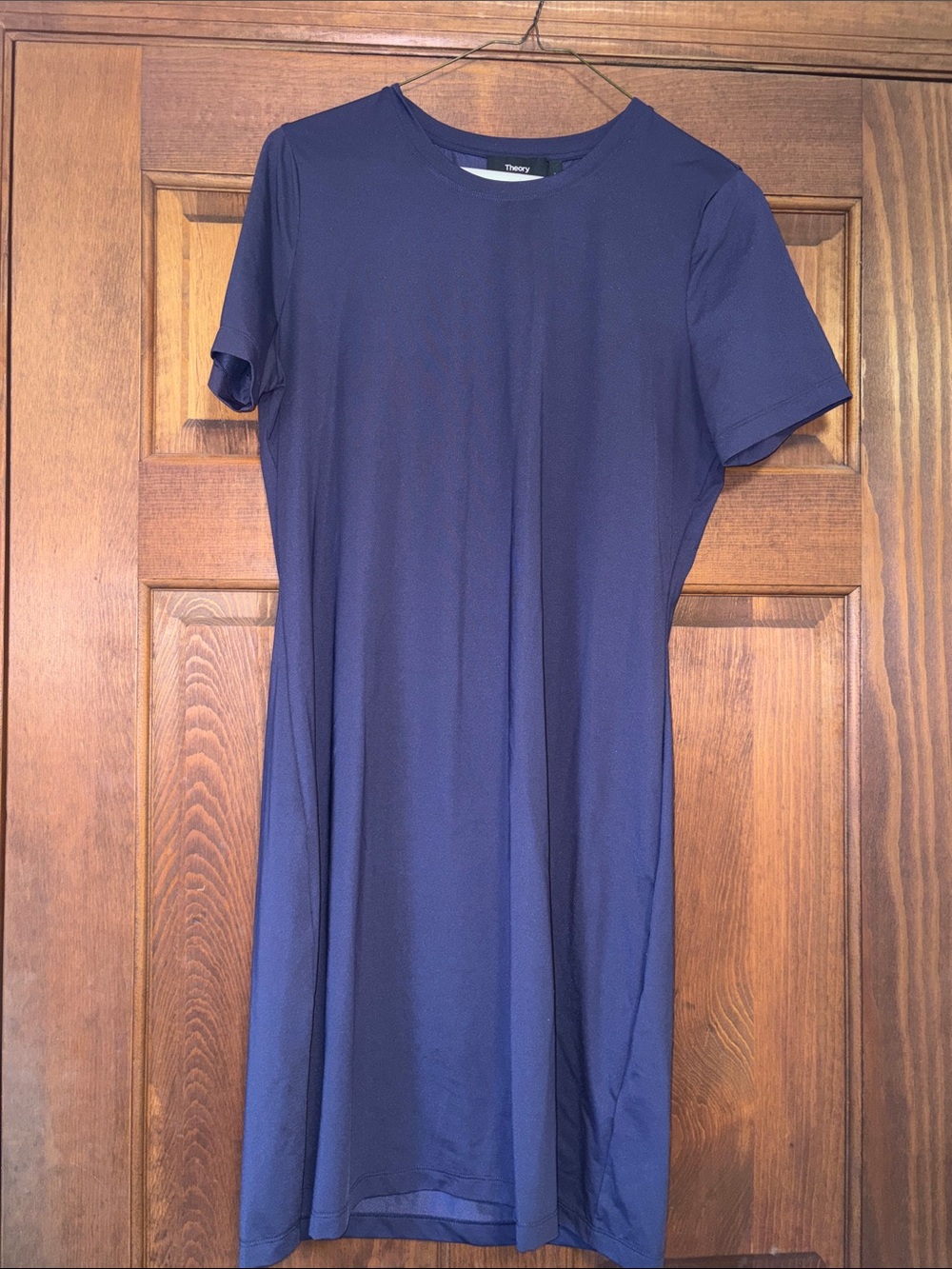 Theory Plum Short-Sleeve Shift Dress
